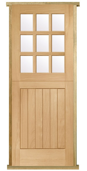 Prehung Solid Oak Stable 9 Light External Door