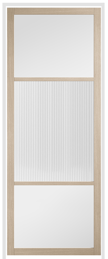 Sutton Blonde Oak Prehung Internal Door with Clear/Reeded Glass