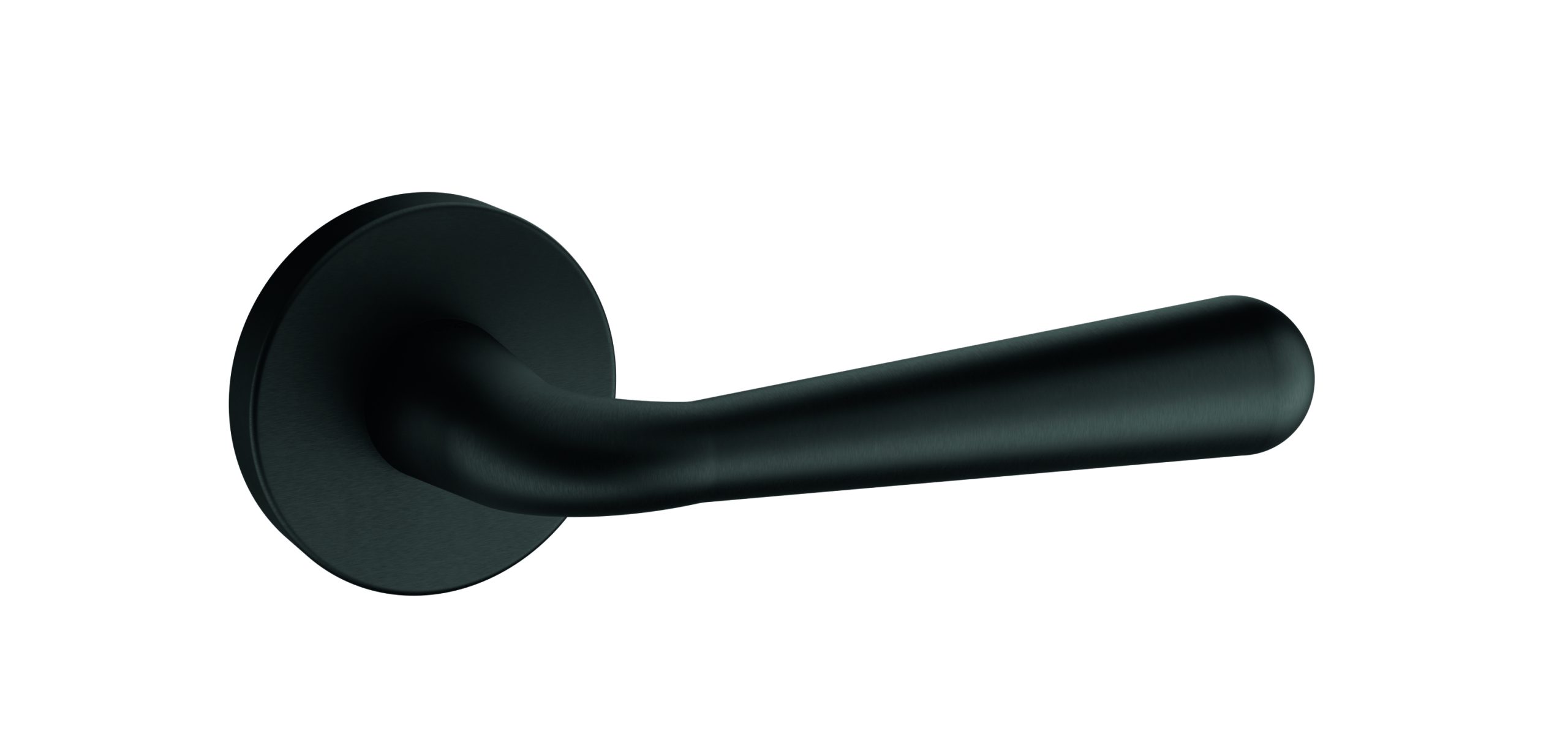 Tupai Rapido CurvaLine Adra Matt Black Lever Handle on Round Rose