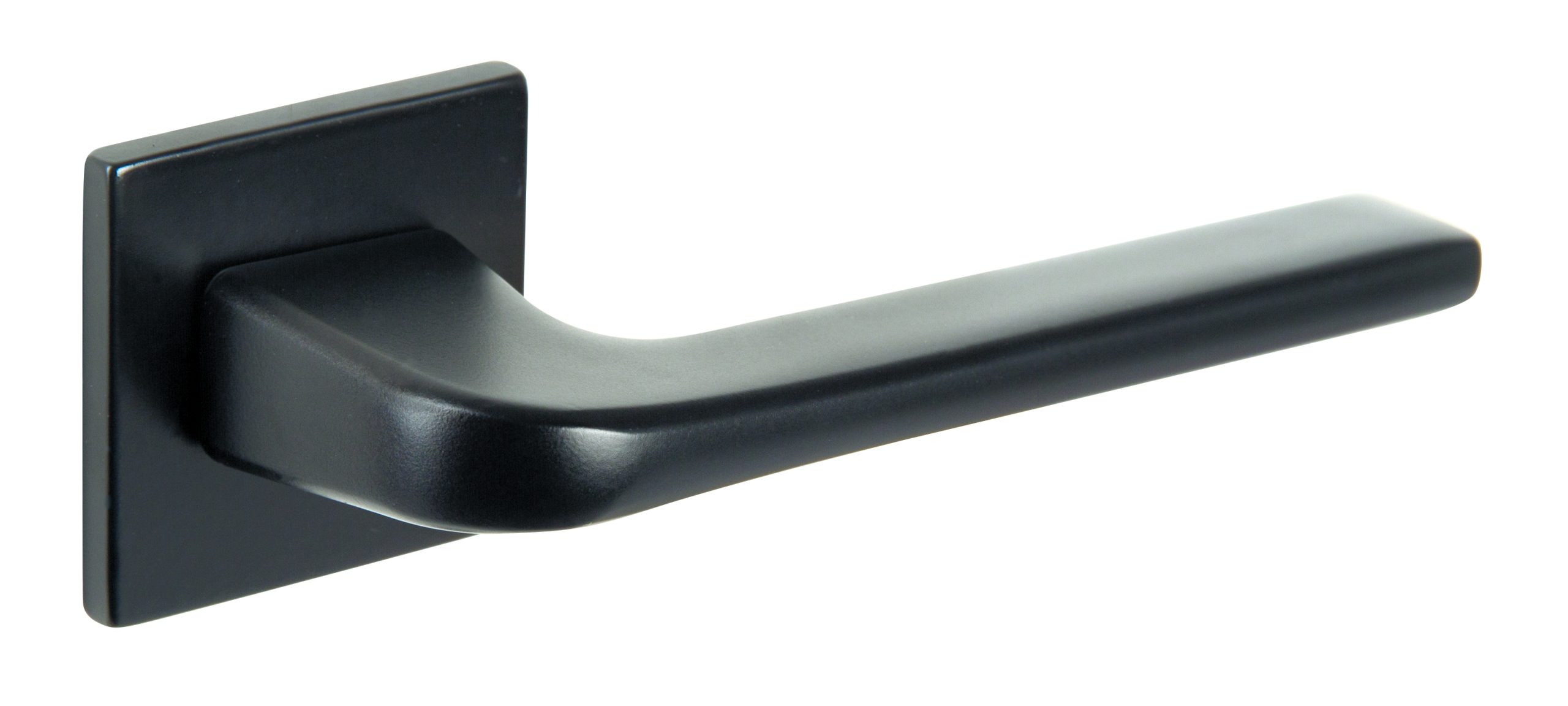 Tupai 5S Line Canha Matt Black Lever Handle on 5mm Slim Square Rose