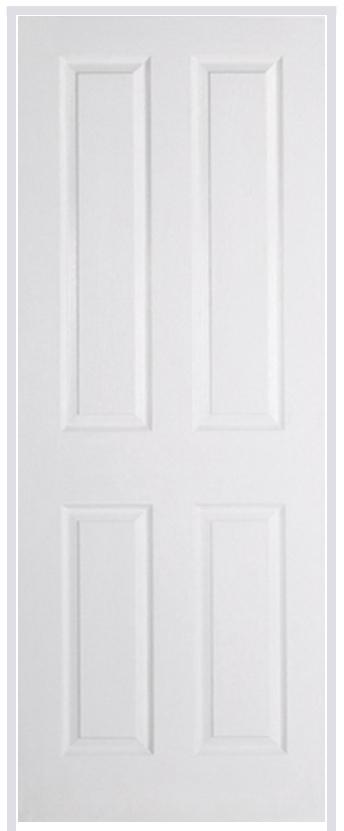 Textured 4 Panel (hollow core) Primed White Prehung Internal Door