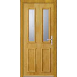 2 Panel/2-Light Timber-Like Prehung Composite Door (pre-finished)