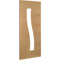 Cadiz Oak Internal Door with Clear Glass (pre-finished)
