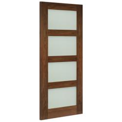 Coventry 4-Light Walnut Door with 18mm Lippings (obscure glass)