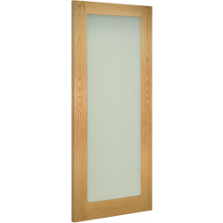Walden Oak Door with Obscure Laminate Glass and 18mm Lippings (un-finished)