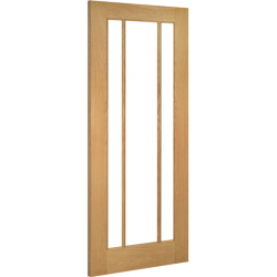 Norwich Internal Oak Door with Clear Bevelled Glass (18mm Lippings)