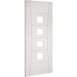 Pamplona White Primed Internal Door with Clear Glass