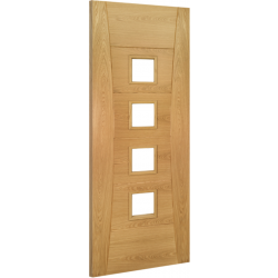 Pamplona (clear glass) Oak Door with 18mm Lippings (pre-finished)