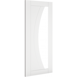 Ravello White Primed Internal Door with Clear Glass (18mm lippings)