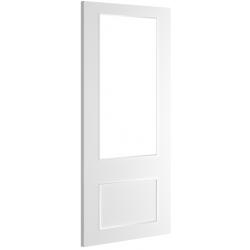 Sandringham White Primed Door with Clear Bevelled Glass (18mm lippings)