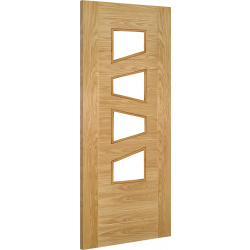 Seville 4-Light (Slanted) Prefinished Oak Door (18mm lippings)