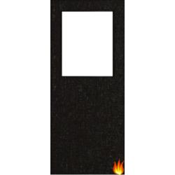 Flush Dark Grey Ash Fire Door with Glass (Opt. 1)