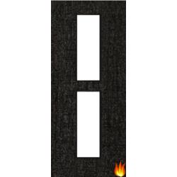 Flush Dark Grey Ash Fire Door with Glass (Opt. 12)