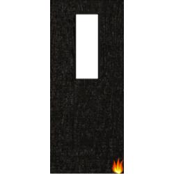 Flush Dark Grey Ash Fire Door with Glass (Opt. 14)