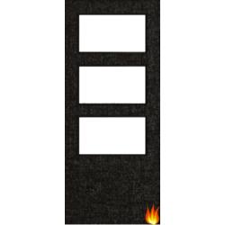 Flush Dark Grey Ash Fire Door with Glass (Opt. 3)
