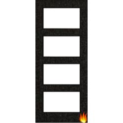 Flush Dark Grey Ash Fire Door with Glass (Opt. 4)