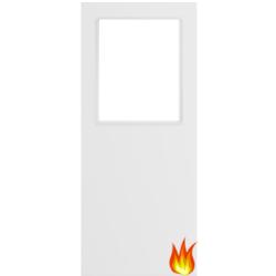 White Primed Fire Door with Glass Opt. 1 (FD30)