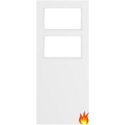 White Primed Fire Door with Glass Opt. 2 (FD30)