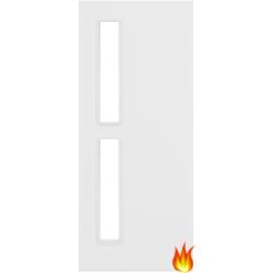White Primed Fire Door with Glass Opt. 7 (FD30)