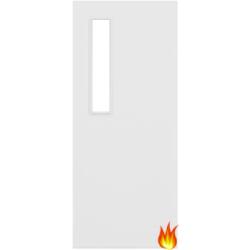 White Primed Fire Door with Glass Opt. 8 (FD30)