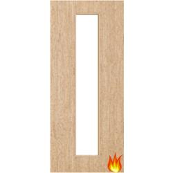 Flush Oak Fire Door with Glass (Opt. 10)