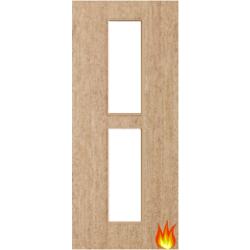 Flush Oak Fire Door with Glass (Opt. 12)