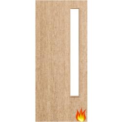 Flush Oak Fire Door with Glass (Opt. 13)