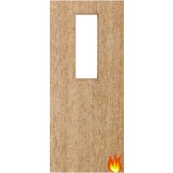 Flush Oak Fire Door with Glass (Opt. 14)
