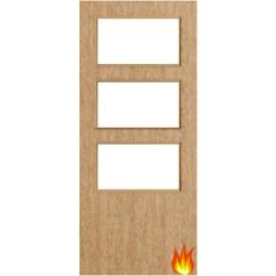Flush Oak Fire Door with Glass (Opt. 3)