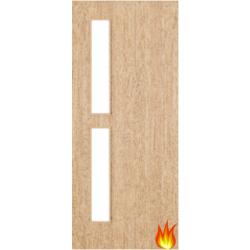 Flush Oak Fire Door with Glass (Opt. 7)