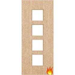 Flush Oak Fire Door with Glass (Opt. 9)