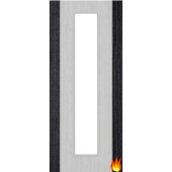 Light Grey Ash Fire Door with Glass/Dark Grey Edges (Opt. 10)