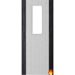 Light Grey Ash Fire Door with Glass/Dark Grey Edges (Opt. 14)