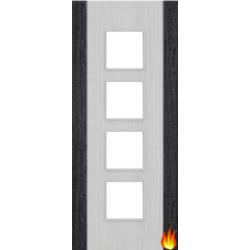 Light Grey Ash Fire Door with Glass/Dark Grey Edges (Opt. 9)