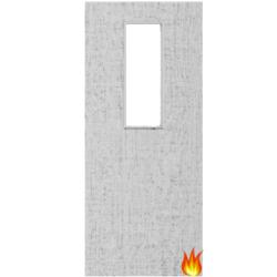 Flush Light Grey Ash Fire Door with Glass (Opt. 14)
