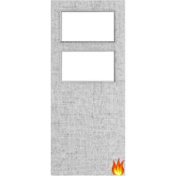 Flush Light Grey Ash Fire Door with Glass (Opt. 2)