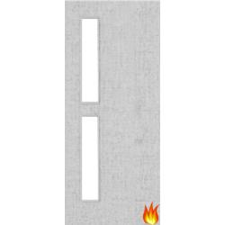 Flush Light Grey Ash Fire Door with Glass (Opt. 7)