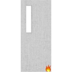 Flush Light Grey Ash Fire Door with Glass (Opt. 8)