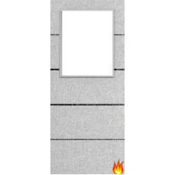 Light Grey Ash Fire Door with Glass/Horiz. Inlays (Opt. 1)