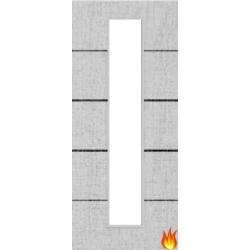 Light Grey Ash Fire Door with Glass/Horiz. Inlays (Opt. 10)