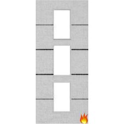 Light Grey Ash Fire Door with Glass/Horiz. Inlays (Opt. 11)