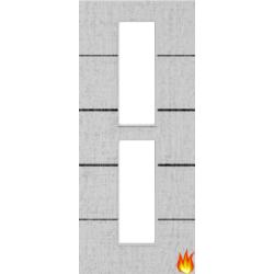 Light Grey Ash Fire Door with Glass/Horiz. Inlays (Opt. 12)