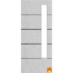 Light Grey Ash Fire Door with Glass/Horiz. Inlays (Opt. 13)