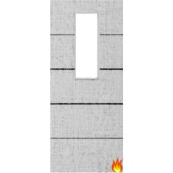 Light Grey Ash Fire Door with Glass/Horiz. Inlays (Opt. 14)