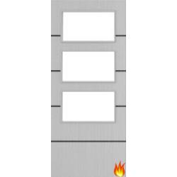 Light Grey Ash Fire Door with Glass/Horiz. Inlays (Opt. 3)