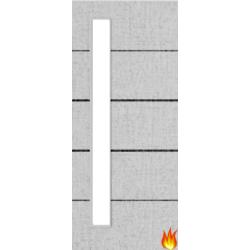 Light Grey Ash Fire Door with Glass/Horiz. Inlays (Opt. 6)