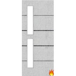Light Grey Ash Fire Door with Glass/Horiz. Inlays (Opt. 7)