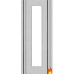 Light Grey Ash Fire Door with Glass/Vertical Inlays (Opt. 10)