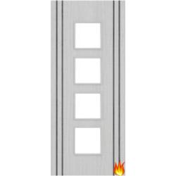 Light Grey Ash Fire Door with Glass/Vertical Inlays (Opt. 9)