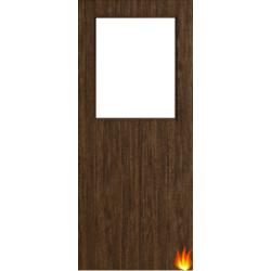 Flush Walnut Fire Door with Glass (Opt. 1)